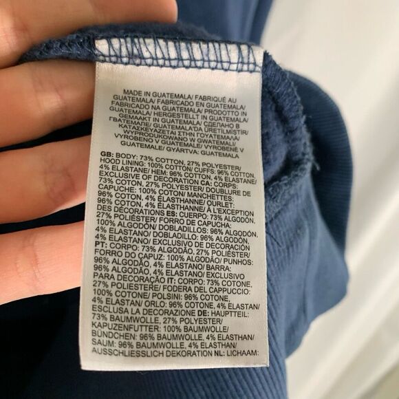 North Face Hoodie Men's Large Blue Graphic Print Pockets Drawstring Pullover - Picture 6 of 10